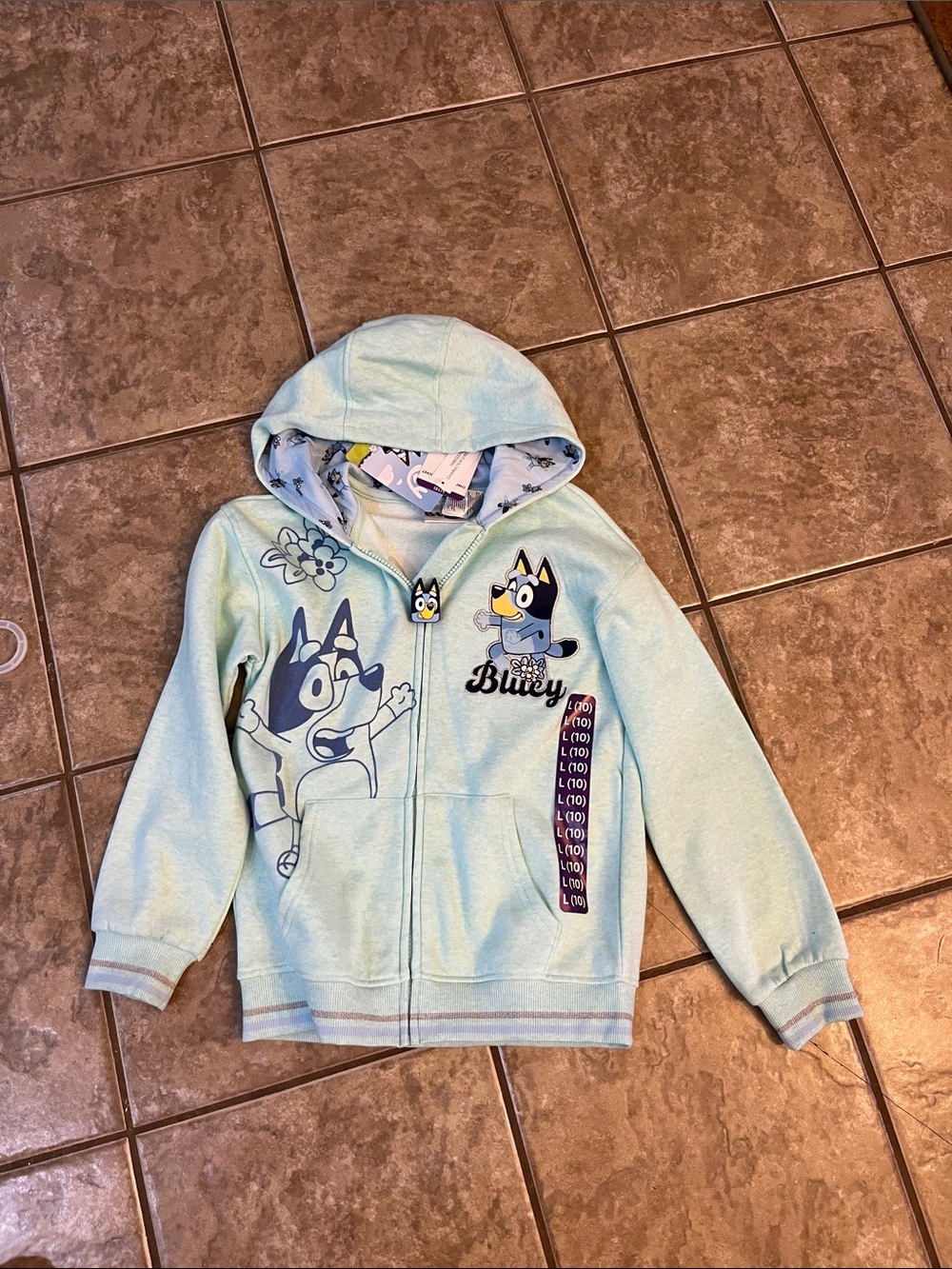 Bluey Girls Hoodie Jacket Size 10